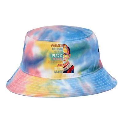 Women Belong In All Places Ruth Bader Ginsburg RBG Tie Dye Newport Bucket Hat