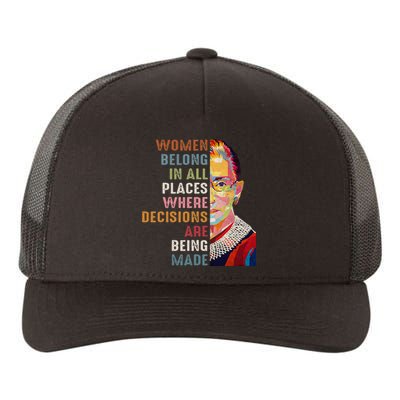 Women Belong In All Places Ruth Bader Ginsburg RBG Yupoong Adult 5-Panel Trucker Hat