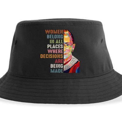 Women Belong In All Places Ruth Bader Ginsburg RBG Sustainable Bucket Hat