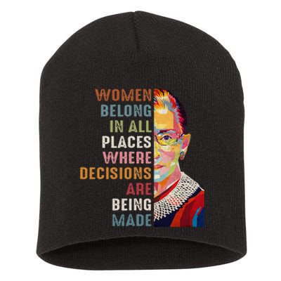 Women Belong In All Places Ruth Bader Ginsburg RBG Short Acrylic Beanie