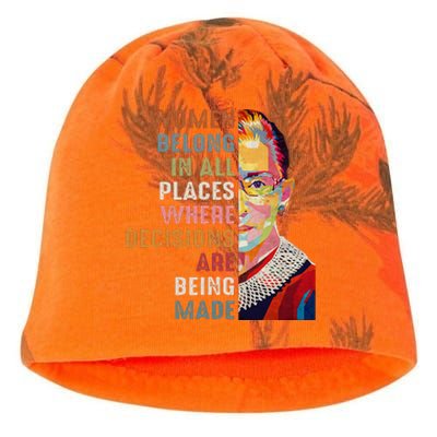 Women Belong In All Places Ruth Bader Ginsburg RBG Kati - Camo Knit Beanie