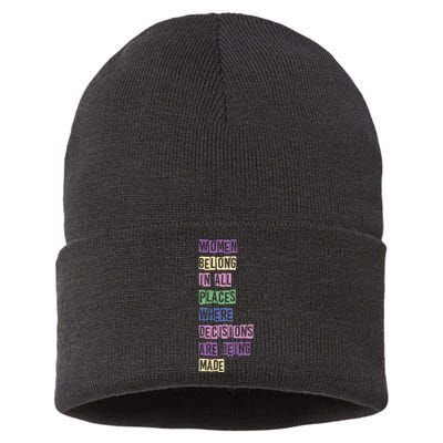 Women Belong In All Places Where Decisions Are Made Sustainable Knit Beanie