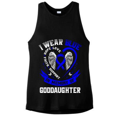 Wear Blue In Memory Of My Goddaughter Colon Cancer Awareness Meaningful Gift Ladies PosiCharge Tri-Blend Wicking Tank