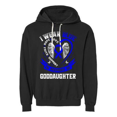 Wear Blue In Memory Of My Goddaughter Colon Cancer Awareness Meaningful Gift Garment-Dyed Fleece Hoodie