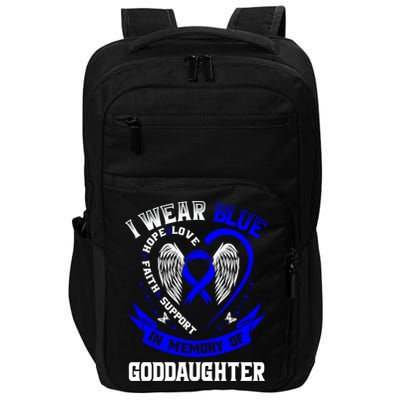 Wear Blue In Memory Of My Goddaughter Colon Cancer Awareness Meaningful Gift Impact Tech Backpack