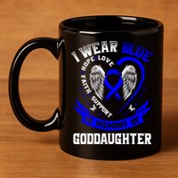 Wear Blue In Memory Of My Goddaughter Colon Cancer Awareness Meaningful Gift 11oz C Handle Ceramic Mug