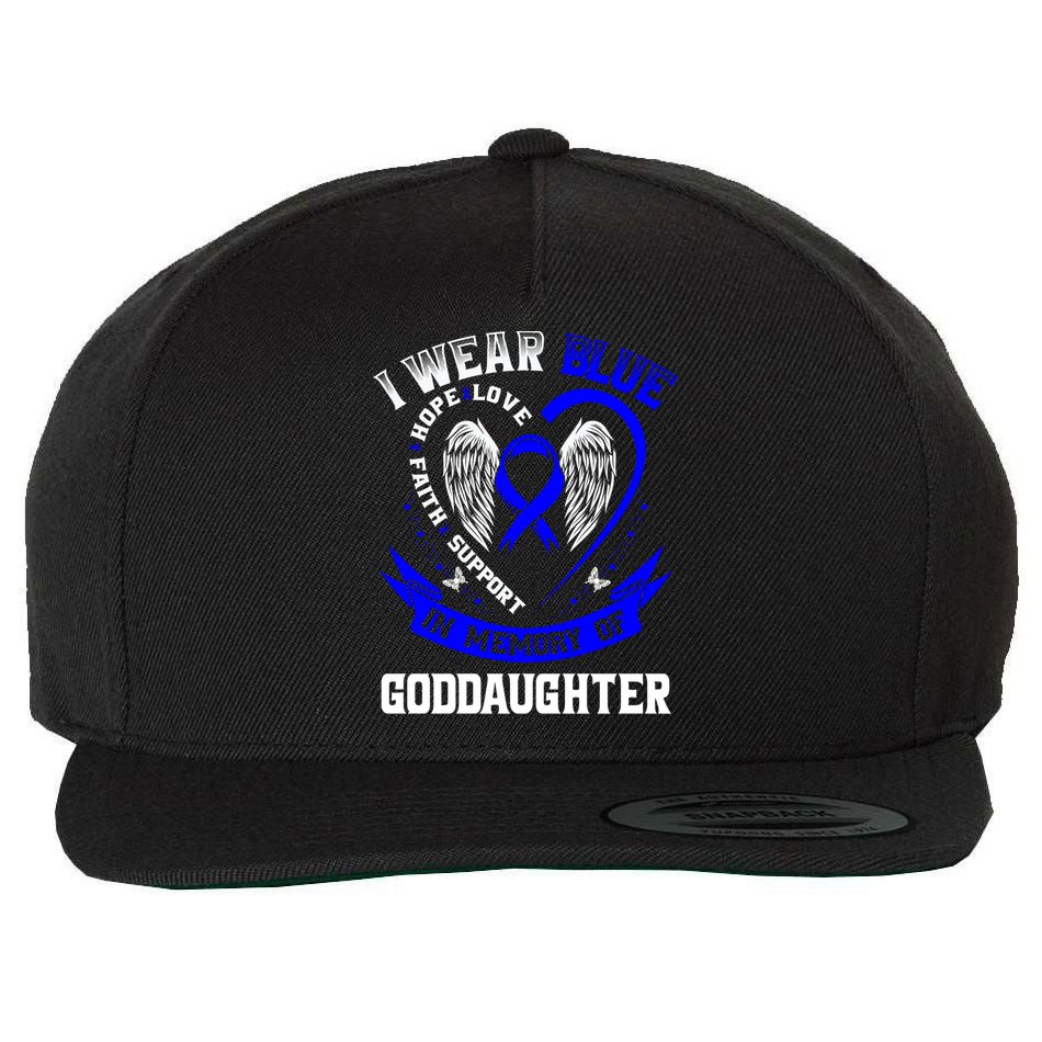 Wear Blue In Memory Of My Goddaughter Colon Cancer Awareness Meaningful Gift Wool Snapback Cap