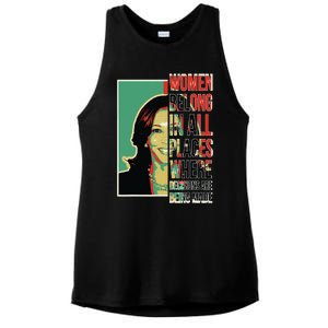 Women Belong In All Places Where Decisions Are Being Made Ladies PosiCharge Tri-Blend Wicking Tank