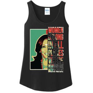 Women Belong In All Places Where Decisions Are Being Made Ladies Essential Tank