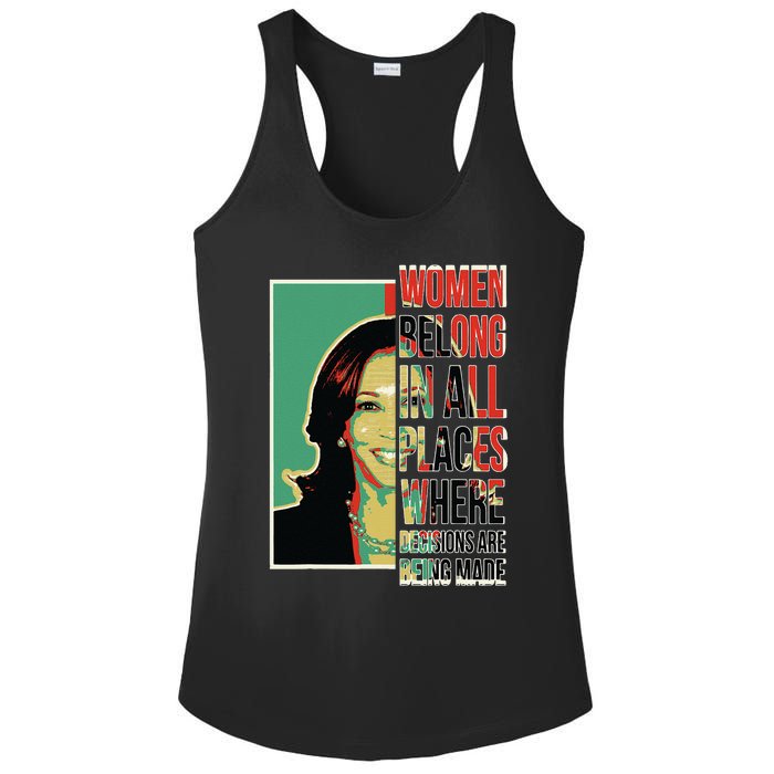 Women Belong In All Places Where Decisions Are Being Made Ladies PosiCharge Competitor Racerback Tank