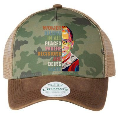 Women Belong In All Places Ruth Bader Ginsburg Rbg Legacy Tie Dye Trucker Hat