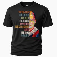 Women Belong In All Places Ruth Bader Ginsburg Rbg Cooling Performance Crew T-Shirt