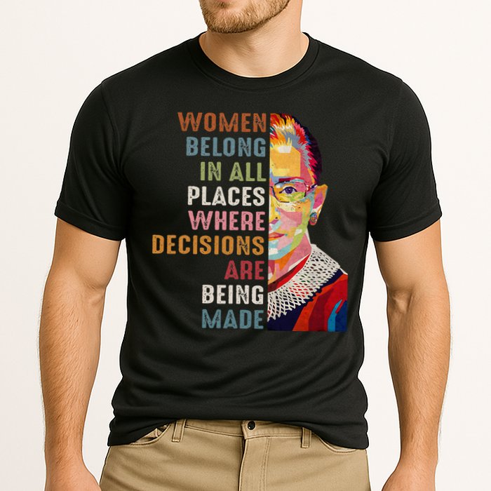 Women Belong In All Places Ruth Bader Ginsburg Rbg Cooling Performance Crew T-Shirt