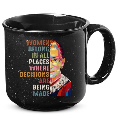 Women Belong In All Places Ruth Bader Ginsburg Rbg 15oz Campfire Ceramic Mug