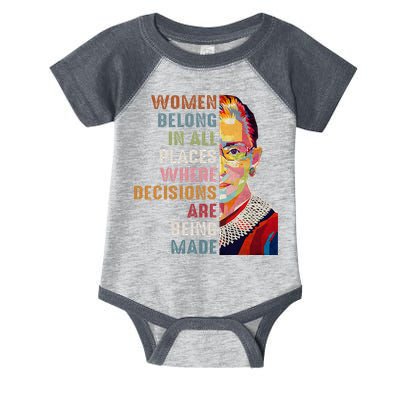 Women Belong In All Places Ruth Bader Ginsburg Rbg Infant Baby Jersey Bodysuit