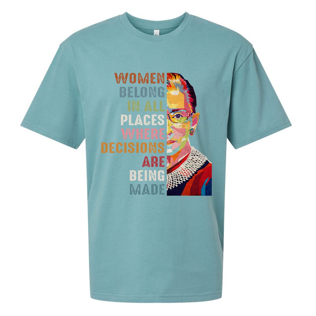 Women Belong In All Places Ruth Bader Ginsburg Rbg Sueded Cloud Jersey T-Shirt