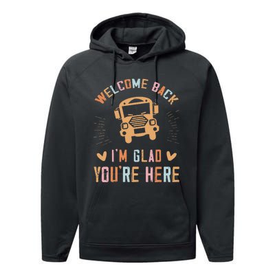 Welcome Back IM Glad YouRe Here Teacher Performance Fleece Hoodie