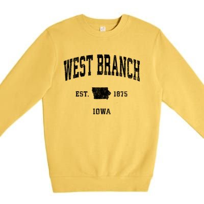 West Branch Iowa Ia Vintage Athletic Premium Crewneck Sweatshirt