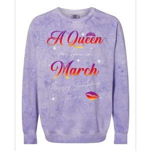 Was Born In March Birthday Gift Pisces Gift Colorblast Crewneck Sweatshirt