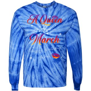 Was Born In March Birthday Gift Pisces Gift Tie-Dye Long Sleeve Shirt