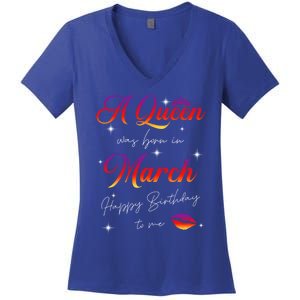 Was Born In March Birthday Gift Pisces Gift Women's V-Neck T-Shirt