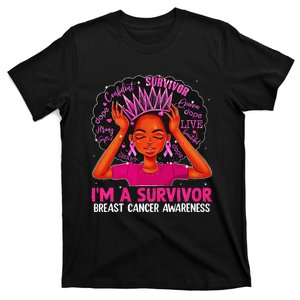 Woman Black  I'm A Survivor Breast Cancer T-Shirt