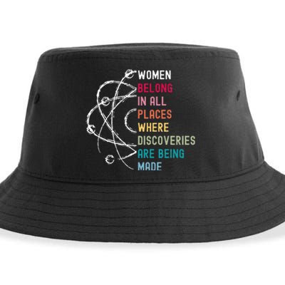 Women Belong In Science Feminist And STEM Empowerment Sustainable Bucket Hat