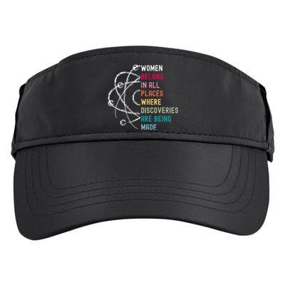 Women Belong In Science Feminist And STEM Empowerment Adult Drive Performance Visor