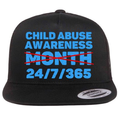 Wear Blue In April Child Abuse Prevention Awareness 247365 Flat Bill Trucker Hat