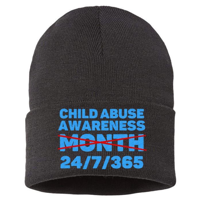 Wear Blue In April Child Abuse Prevention Awareness 247365 Sustainable Knit Beanie