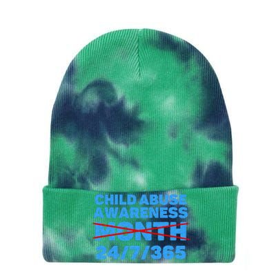 Wear Blue In April Child Abuse Prevention Awareness 247365 Tie Dye 12in Knit Beanie