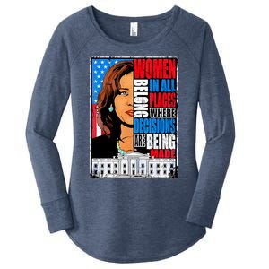 Women Belong In All Places Where Decisions Are Made Women's Perfect Tri Tunic Long Sleeve Shirt