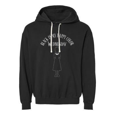 Wednesday Black Is My Happy Color Full Body Dark Garment-Dyed Fleece Hoodie