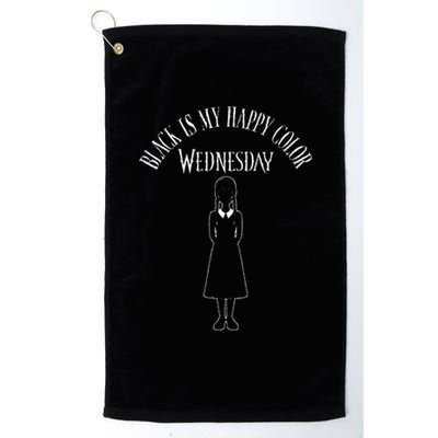 Wednesday Black Is My Happy Color Full Body Dark Platinum Collection Golf Towel