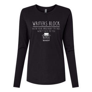 Writers Block Imaginary Friend Writing Writer Author Womens Cotton Relaxed Long Sleeve T-Shirt