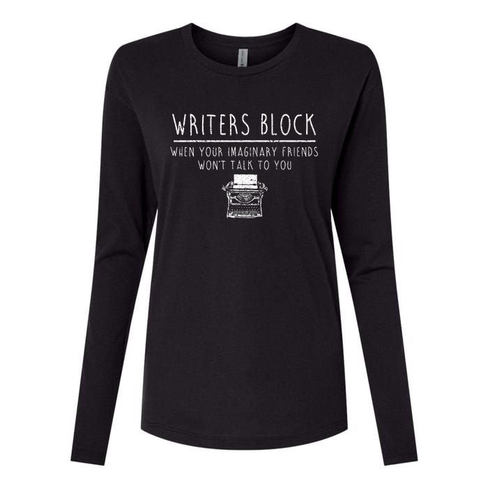 Writers Block Imaginary Friend Writing Writer Author Womens Cotton Relaxed Long Sleeve T-Shirt