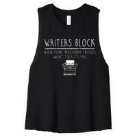 Writers Block Imaginary Friend Writing Writer Author Women's Racerback Cropped Tank