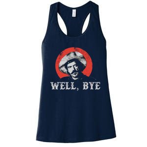 Well Bye In White Stencil Women's Racerback Tank