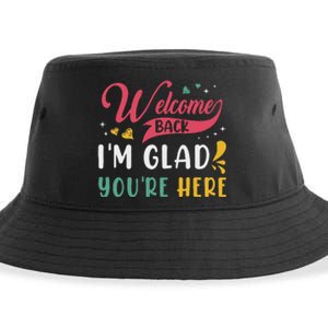 Welcome Back IM Glad YouRe Here Teacher Back To School Sustainable Bucket Hat