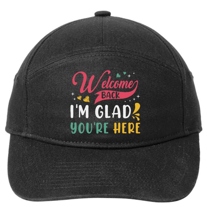 Welcome Back IM Glad YouRe Here Teacher Back To School 7-Panel Snapback Hat