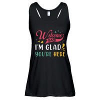 Welcome Back IM Glad YouRe Here Teacher Back To School Ladies Essential Flowy Tank