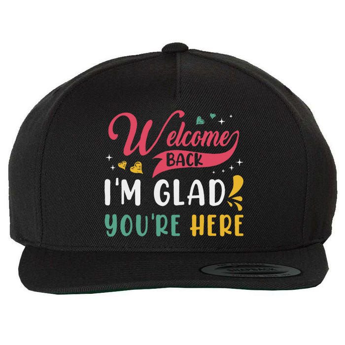 Welcome Back IM Glad YouRe Here Teacher Back To School Wool Snapback Cap