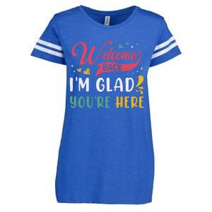 Welcome Back IM Glad YouRe Here Teacher Back To School Enza Ladies Jersey Football T-Shirt