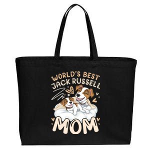 WorldS Best Jack Russell Mom Dog With Puppy Mothers Day Funny Gift Cotton Canvas Jumbo Tote