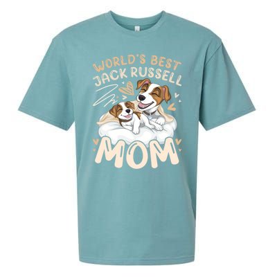 WorldS Best Jack Russell Mom Dog With Puppy Mothers Day Funny Gift Sueded Cloud Jersey T-Shirt