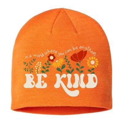 Wildflower Be Kind Anti Bullying Groovy Unity Day Orange Sustainable Beanie