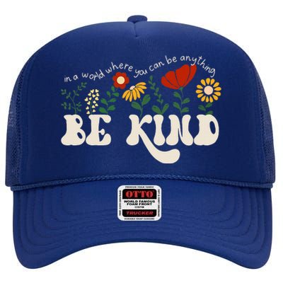 Wildflower Be Kind Anti Bullying Groovy Unity Day Orange High Crown Mesh Back Trucker Hat