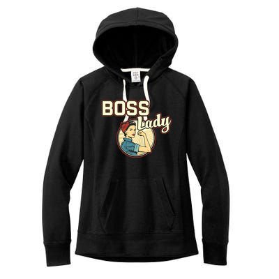 Woman Boss Lady Bosses Day Funny Appreciation Gift Mom Wife Women's Fleece Hoodie