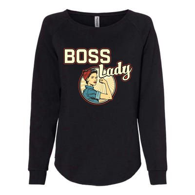 Woman Boss Lady Bosses Day Funny Appreciation Gift Mom Wife Womens California Wash Sweatshirt