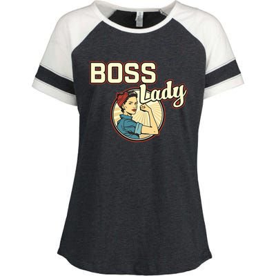 Woman Boss Lady Bosses Day Funny Appreciation Gift Mom Wife Enza Ladies Jersey Colorblock Tee